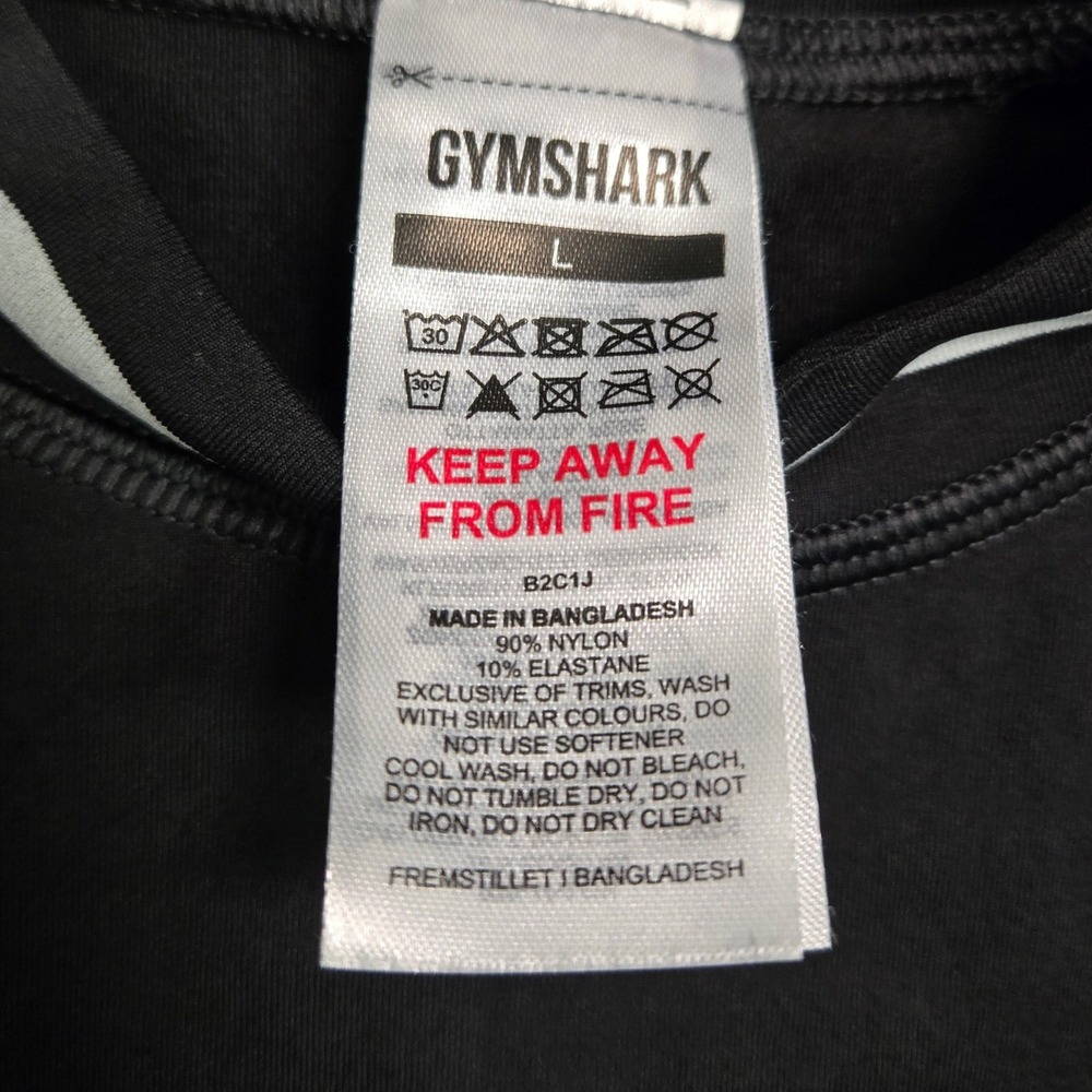 Gymshark Contrast Seamless Midi T-Shirt Womens Large Black White Mock Neck - Picture 7 of 9